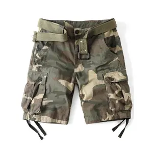 AKARMY Camo Cargo Shorts for Men Cotton Casual Wild Outdoor Work Relaxed Fit Shorts with Multi-Pockets 8069-18 (No Belt) Fathersdaygift Tactical Uniform