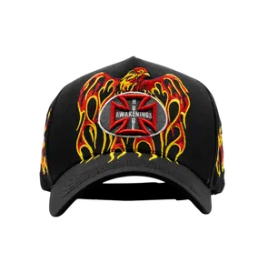 RUDE AWAKENINGS HOLY SPIRIT BLACK MENS SNAPBACK HAT RDPAJAROFLAMES