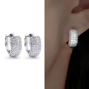 Hoop earrings 18K Gold Plated for men and women Imitation Diamond Jewelry Gift