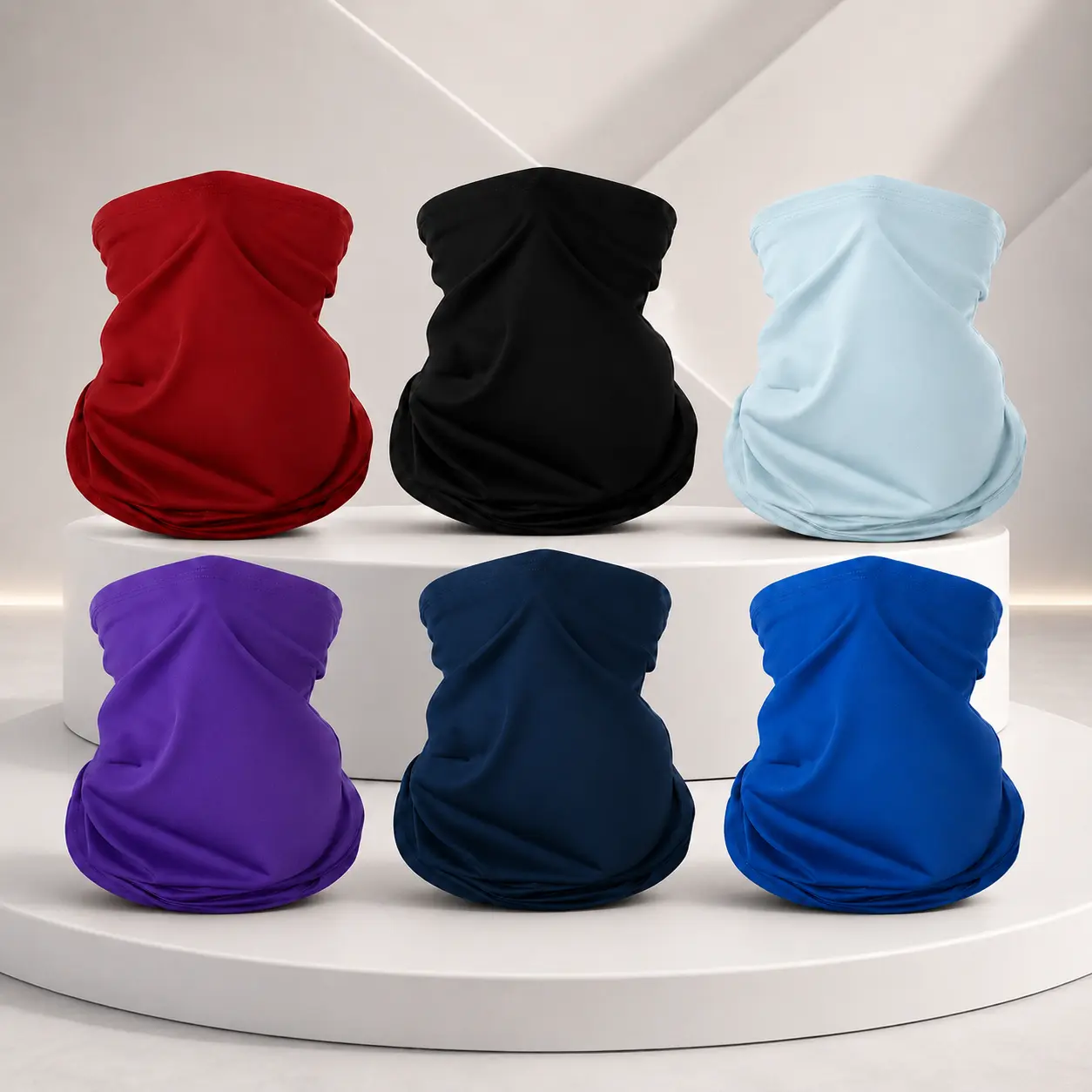 6 Pack Neck Gaiter Face Mask for Men Women Breathable Sun Protection Balaclava Bandana Scarf Cover Outdoor Headwear