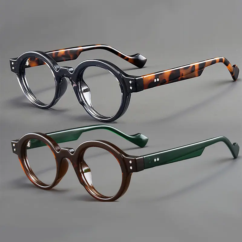 Unisex Oversized Retro Blue Light Glasses (2pcs) - Full Rim, Non-Prescription PC Lenses, Shockproof, Protective Case, Daily Wear Fashion Eyewear Accessory, Retro Look, Statement Frame Glasses, Vintage Eyeglasses, Pc Frame, Retro Round Frames Add Instant P