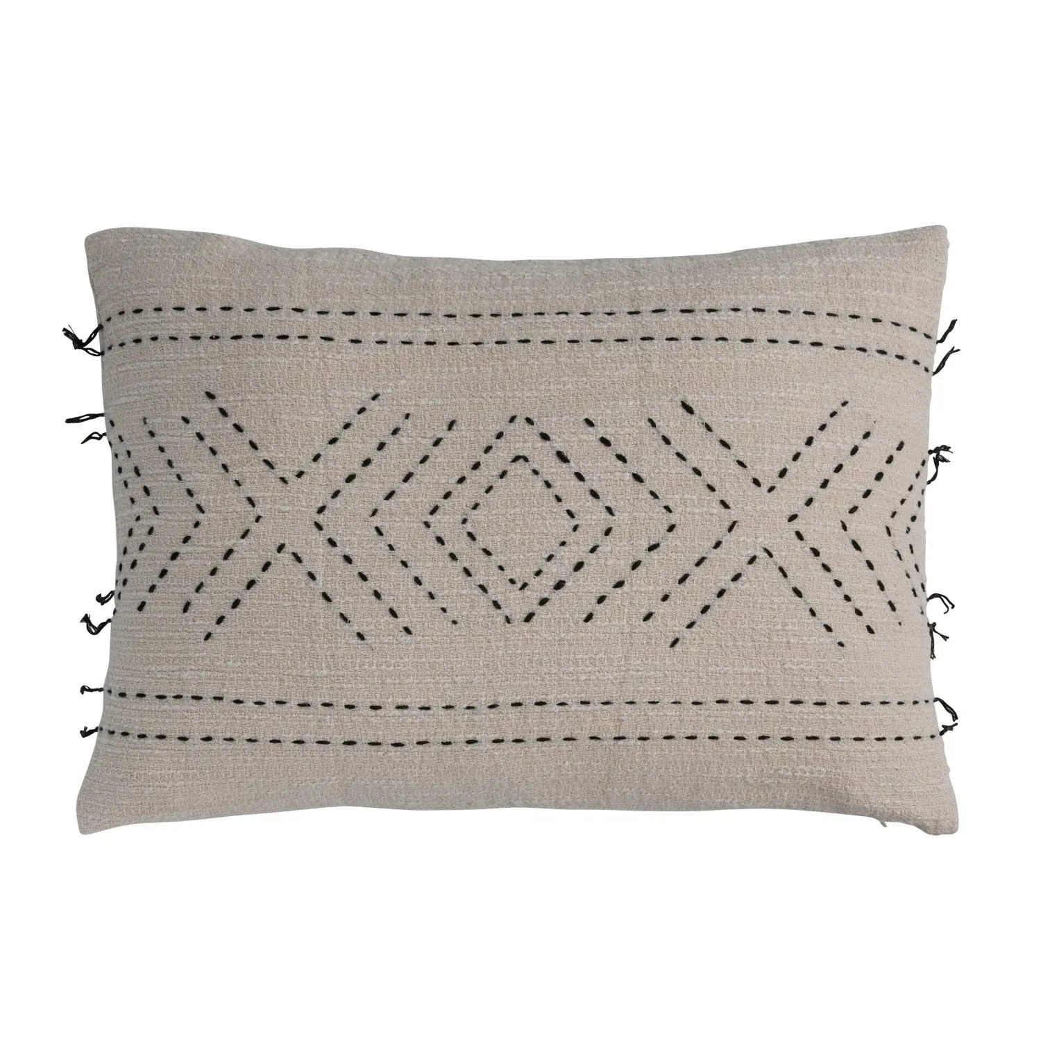 Kantha Stitch Lumbar Pillow