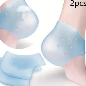 1 Pair Breathable Silicone Heel Protector And Crack Prevention Foot Heel Pads