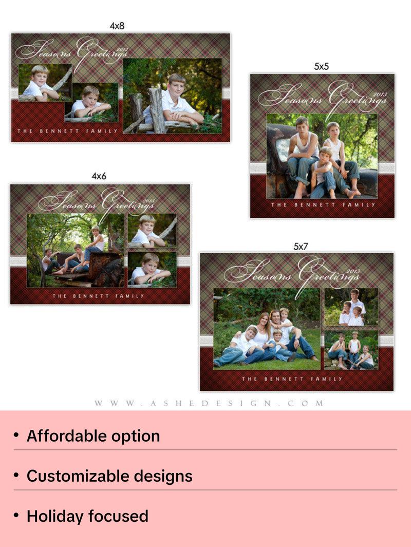 Christmas Photo Card Set - Perfectly Plaid Christmas Photo Card Set - Perfectly Plaid