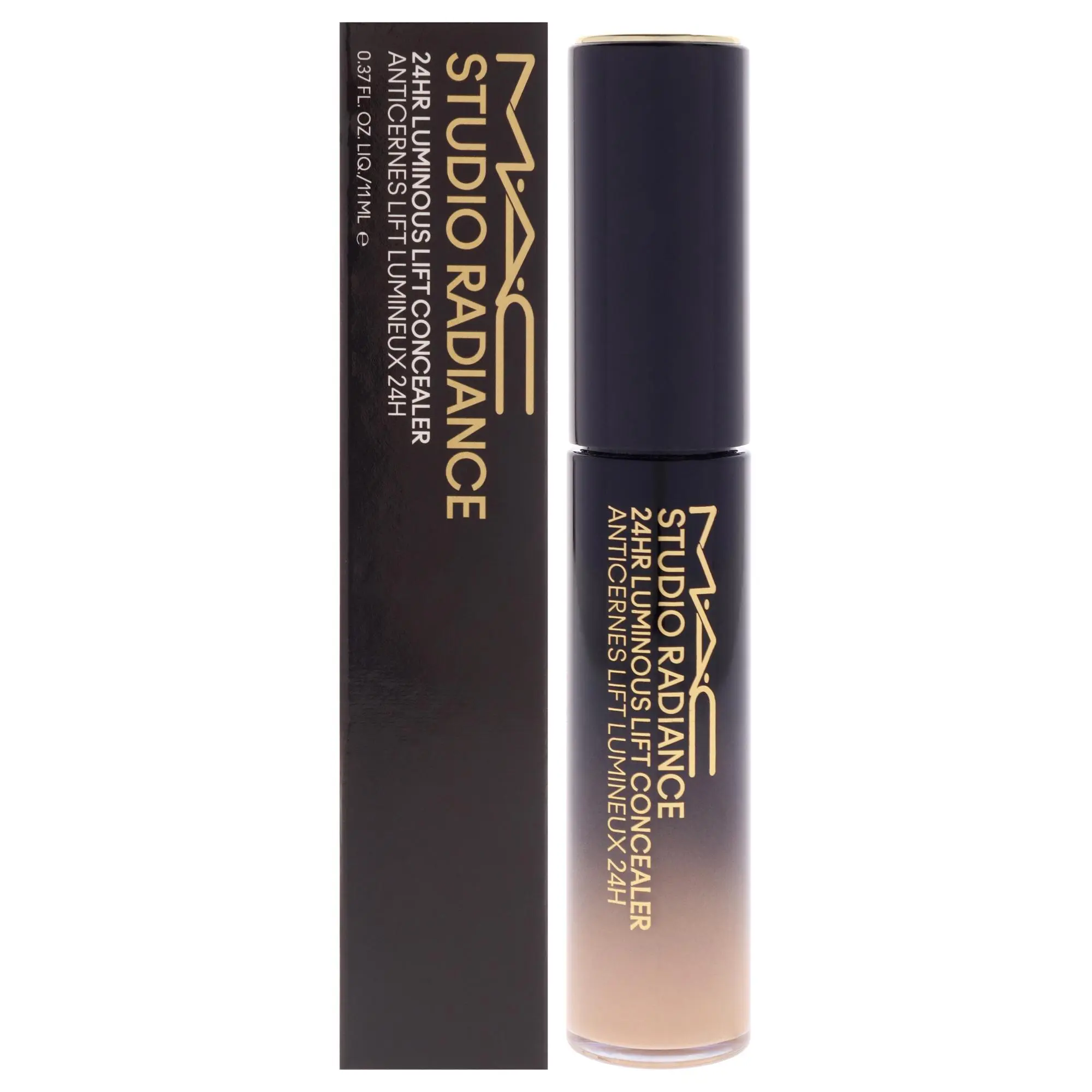 MAC Studio Radiance 24HR Luminous Lift Flawless Coverage Cream Concealer - NC17 Light Beige with Neutral Undertone, Women's Daily Makeup, 0.37 oz, Natural Look