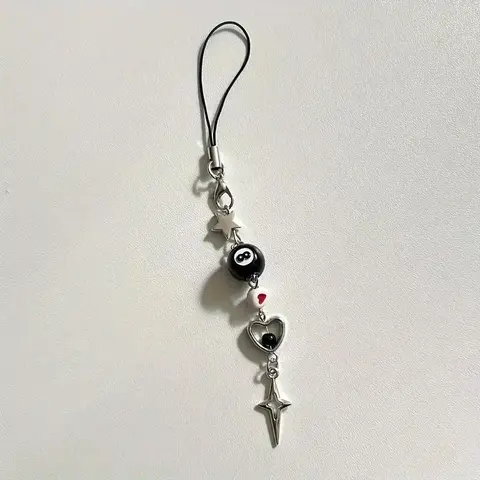 Heart & Star Design Phone Lanyard, Creative Design Decor Phone Charm, Phone Strap for Women & Girls, Mobile Phone Decorative Pendant
