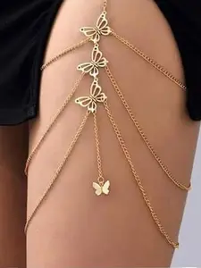 Women's Butterfly Design Thigh Chain, Fashion Body Jewelry for Party, Daily Clothing Decor, Trendy All-match & Exquisite Jewelry for Birthday Gift