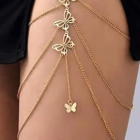 Women's Butterfly Design Thigh Chain, Fashion Body Jewelry for Party, Daily Clothing Decor, Trendy All-match & Exquisite Jewelry for Birthday Gift, Jewelry Accessory