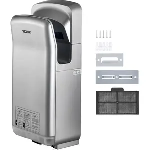 Spring new arrivals Jet Hand Dryer, Premium Electric Commercial Blade Hand Dryer, ABS Air Dryer Hand with HEPA Filtration Wall Mount Hand Dryer, 1600W 110V Vertical Hand Dryer, High-Speed Automatic Infrared Silver