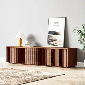 71" Modern Wood TV Stand, Minimalist Slatted Entertainment Center,Media Console, Fully-Assembled, Perfect for 65-inch TVs