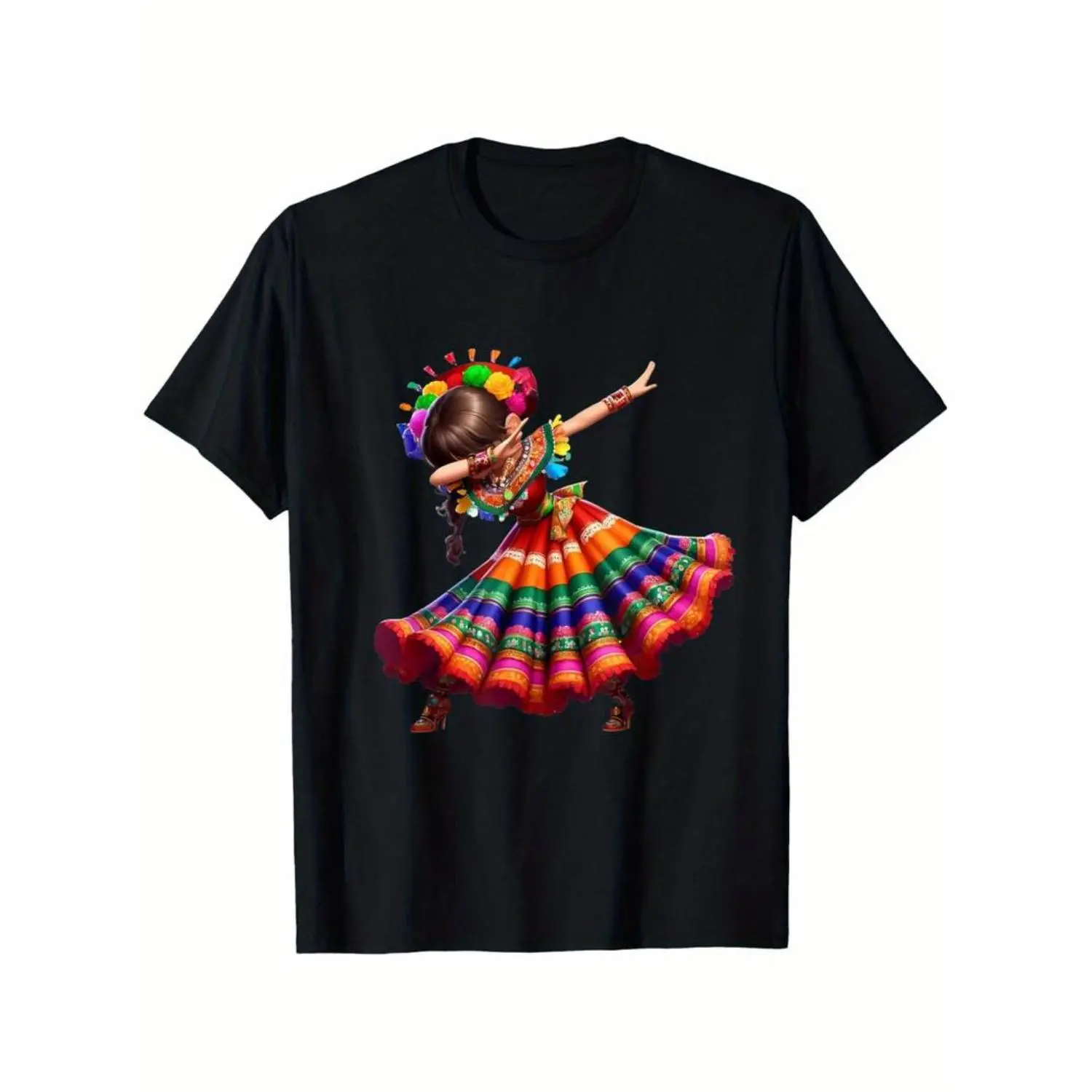 100% Cotton Cinco De Mayo Funny Mexican Dabbing Woman Cinco De Mayo T-Shirt100% Cotton Round Neck T-shirt Halloween Thanksgiving Christmas Gift for Men Women Family Friends, Valentines Day Gifts for Boyfriend Girlfriend