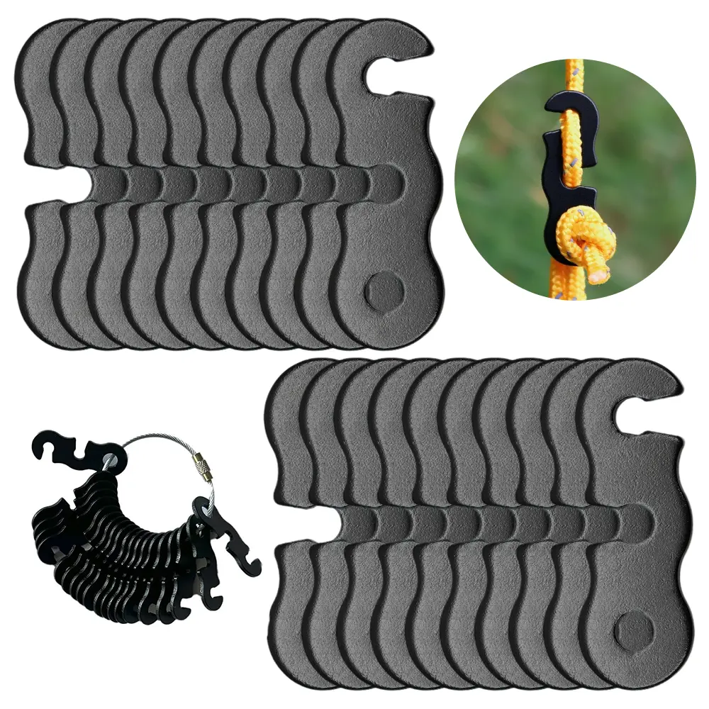 20Pcs Rope Tensioner Aluminum Alloy Camping Tent Guyline Cord Adjuster for Camping, Hiking, Backpacking Ultralight Tent Stakes Guy Lines
