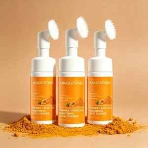 TURMERIC&KOJIC Deep cleansing Turmeric Brightening Facial SkincareCleanser, Comfort Deep Cleansing , Shower Products Facial Cleansers 100ml Turmeric + Kojic Acid Foaming Facial CleanserSilicone Brush Cleansing Skincare was Cleansing and skincare summervib