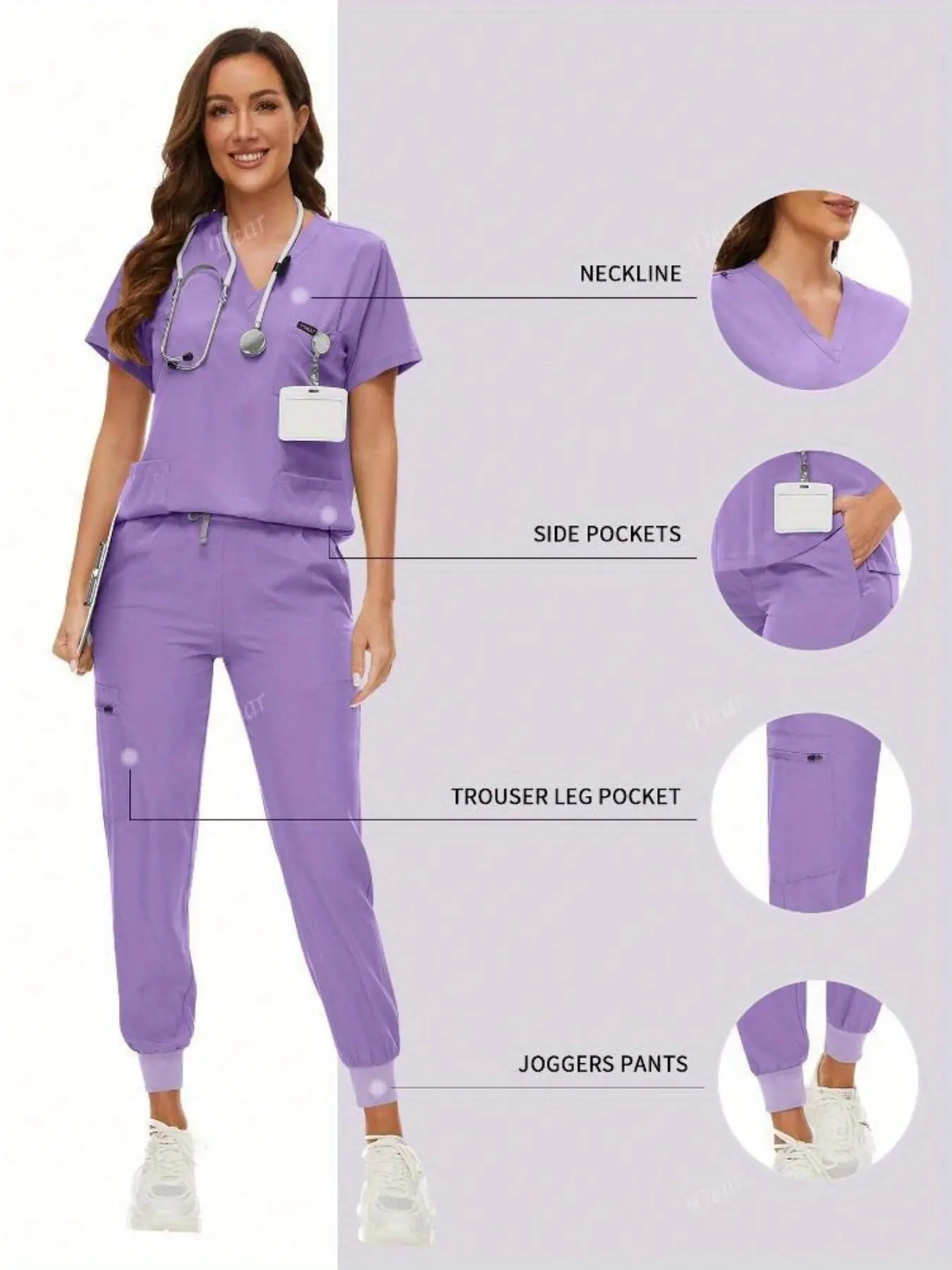 Women's Summer Professional Workwear, Nail & SPA Technician Uniform, Clinic-Style Breathable Top+Pants Set, Salon Staff Outfit