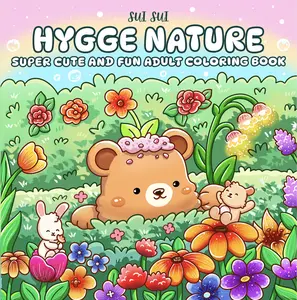 Hygge Nature - Super Cute and Fun Adult Coloring Book: Featuring Adorable Animal Characters Engaging in Relaxation, Mindfulness, and Stress Relief in a Serene Garden of Blooming Flowers
