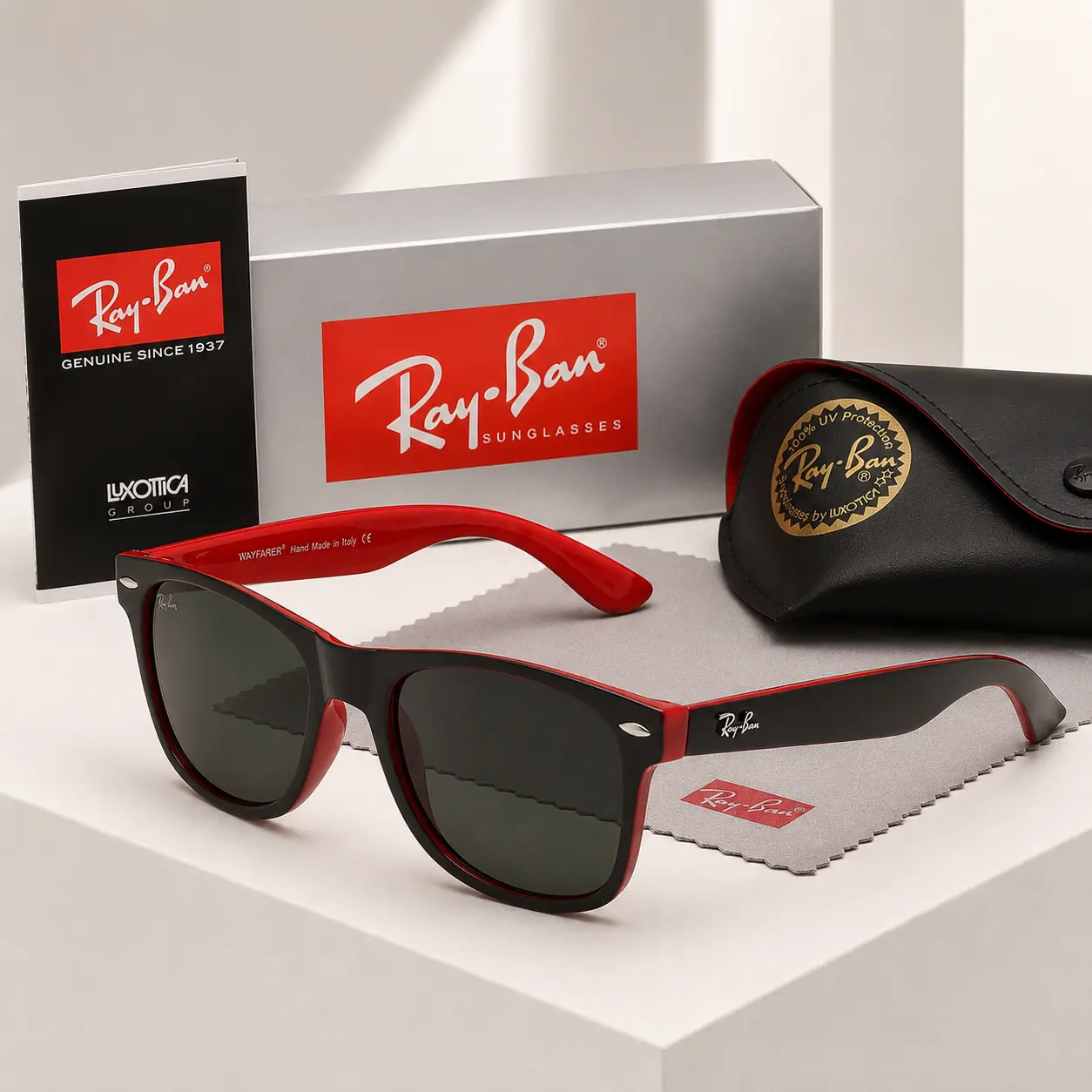 FULL BOX R2410 Unisex Trendy Square Sunglasses - Glare-Reducing, UV-Protective for Travel, Outdoor Photography