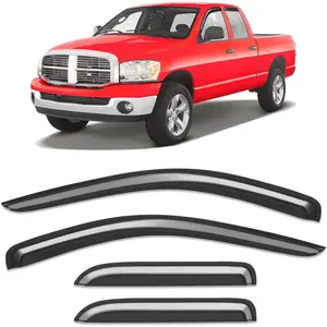 Tape-on Rain Guards Fit for Dodge Ram 1500 Quad Cab 2002-2008&Ram 2500/3500 2003-2009 Extended Cab Window Rain Guard Extra-Thick Deflectors Truck Window Vent Visors Shades Car Accessories