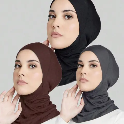 Women's Hijab Set, Turban Hijab, Plain Color Design, Modest Style, Suitable for All Seasons, Daily Wear Headscarf, Muslim Headscarf Cover, Versatile Muslim Scarf, Modesty