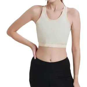 Breathable Compression Tank Top for Women Seamless Sports Bra Slimming Workout Vest with Light Support for Yoga Gym and Everyday Wear Sleeveless Minimalist