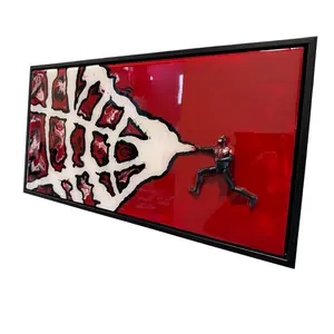 20” x 10” Resin Red Wall Art Framed – Handcrafted Pop Art Display