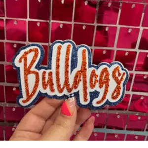 Bulldogs Rhinestone Iron On Patch