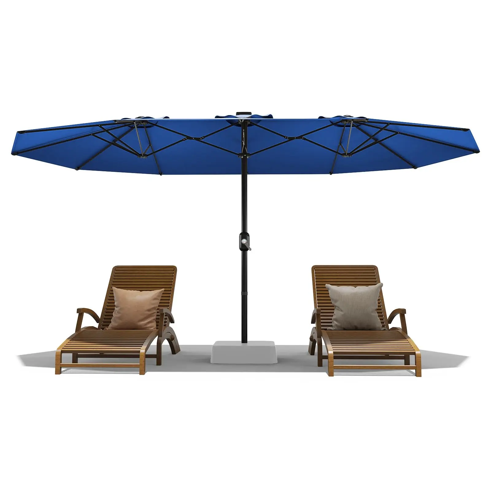 13FT Extra Large Double-Sided Patio Umbrella ,Rectangular Market Umbrella with Easy Crank Handle, Waterproof UV Protection ,Outdoor Shade for Pool, Lawn, Garden, Backyard, No Base deck