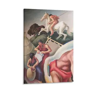 Thomase Hart Benton Drawing Poster Artworks Canvas，  Room Aesthetic Wall Art Home Modern Decor Gift. (17) Canvas Poster Bedroom Decor Sports Landscape Office Room Decor Gift Frames Ornaments Artistic Decoration Photo Print