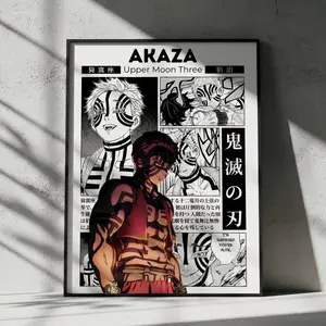 [SALE OFF 35% + FREESHIP] Akaza Demon Slayer Anime Poster, Manga Wall Artwork Prints, Home Decor Gift (No Frame)