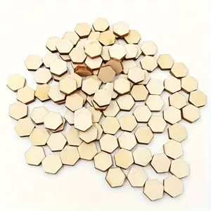 200pcs High-Quality Wooden Hexagon Decorations Wood Design - Perfect for DIY Crafts, Painting & Graffiti - Ideal for Weddings, Birthdays, Anniversaries & Holiday Parties