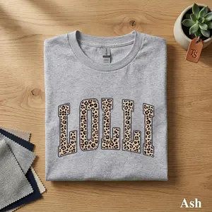 Leopard Lolli Shirt, Lolli T-Shirt, Lolli Tee, Cute Lolli Shirt, Grandma Gift, Grandmother Shirt, Grandma Mimi Gigi, Gildan Cotton Gift For Womenswear