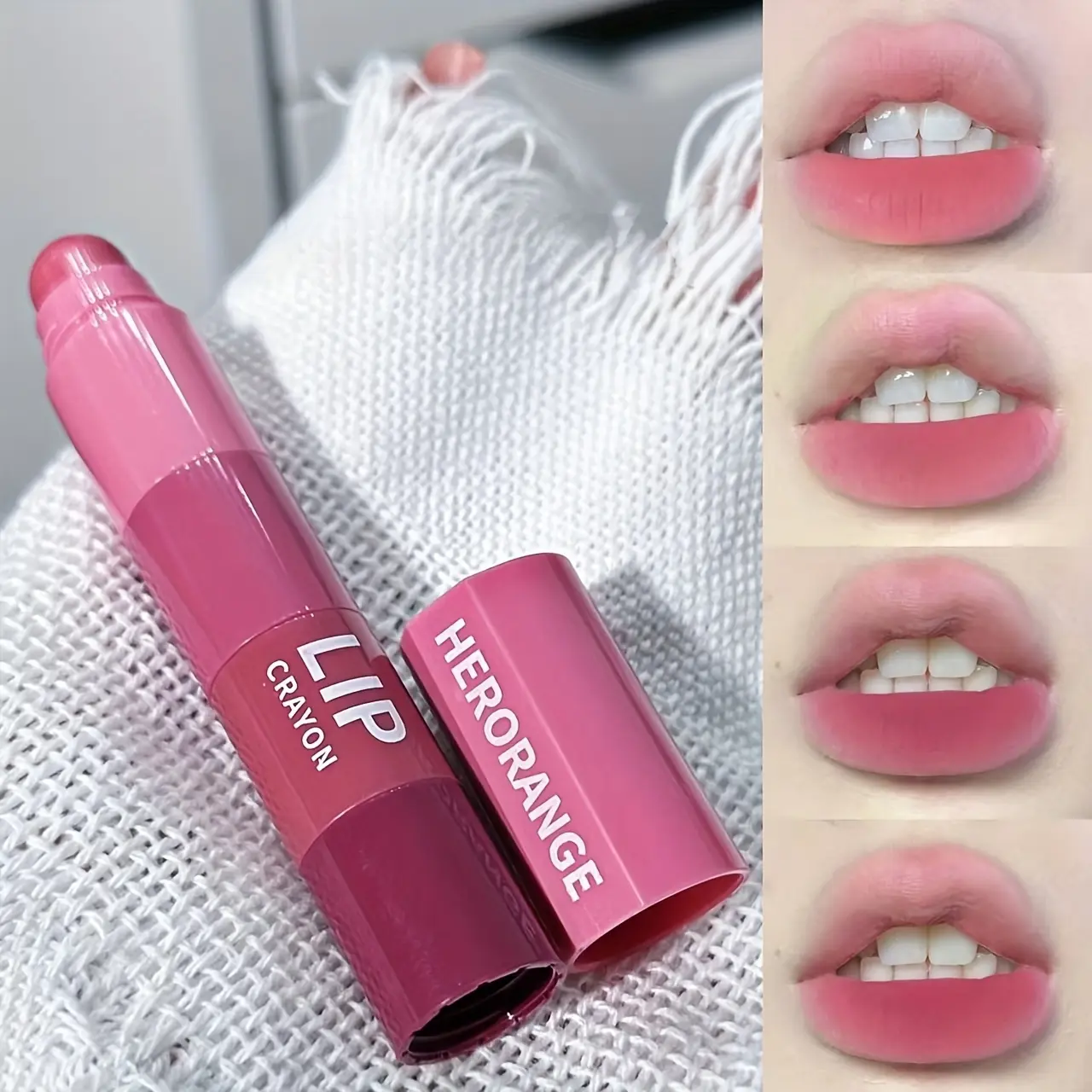 Herorange Mini Bullet Lipstick DIY Fun Kit, Matte Finish, Long-Lasting, Non-Fading, Peach & Rosebud Shades, Set of 4