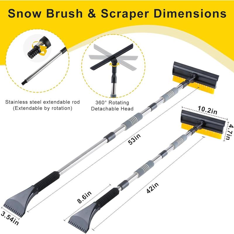 Detachable Rotating Snow Brush, Portable Ice Scraper With Handle, Truck Ice Scraper, SUV Snow Removal Tool, Ergonomic Ice Scraper, Lightweight Snow