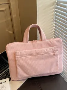 Fashion Versatile Laptop Bag Large Capacity Purse Solid Color Casual Handbag Daily Notebook Bag