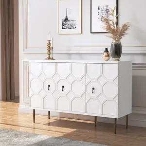 Geometric - Patterned White Vanity Cabinet, Versatile Storage & Makeup Station for Bedroom, Dressing Room, Bathroom | Perfect for Style - Conscious Shoppers, Elevates Aesthetics & Maximizes Space, Trendy, Must - Have, Home Essential summerwins