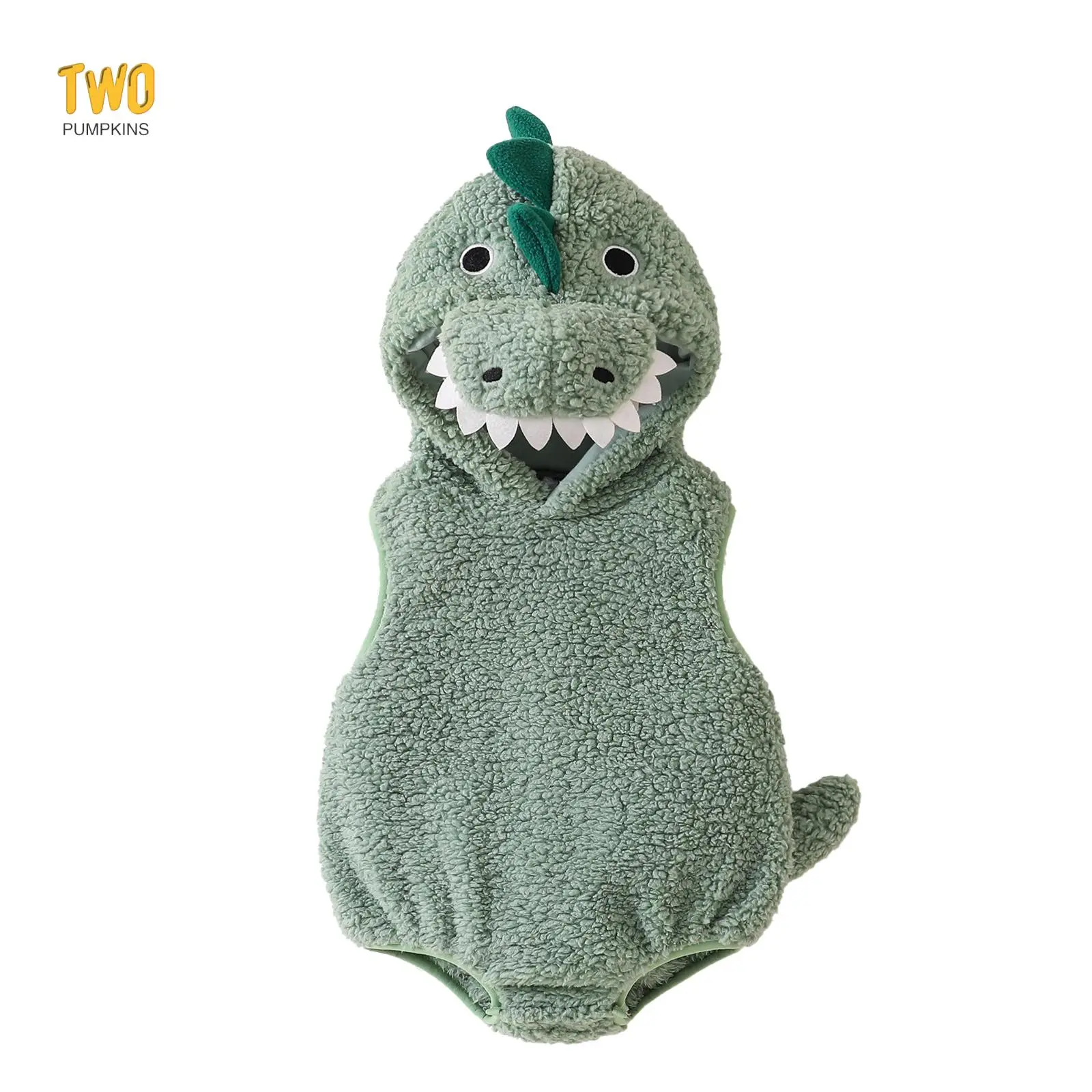 Baby Halloween Cute Dinosaur Costume Plush Sleeveless Hood Romper Party Funny Clothes