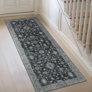 Vintage Boho Print Rug, Foldable Non-Slip Plush Carpet, Large Area Easy Care Mat for Living Room Bedroom Kitchen