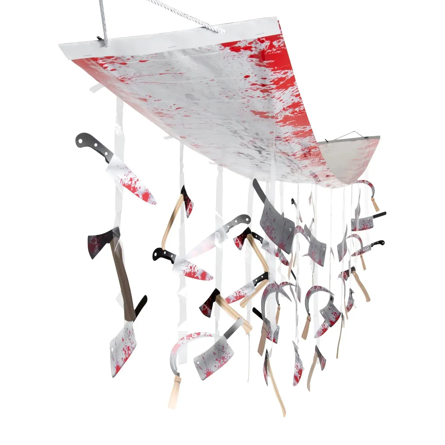 Fun Express 12 Ft. x 12 1/2" Halloween Horror Party Bloody Hanging Ceiling Decoration
