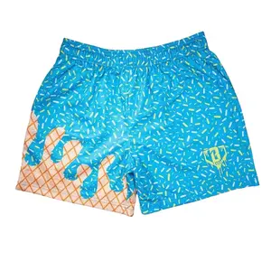 Unisex Baseball Lifestyle 101 Ice Cream Drip Youth Shorts Melting Drip Athletic Lightweight Breathable Gym Streetwear for Young Athletes