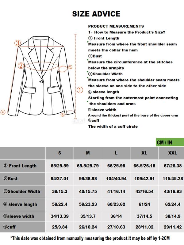Women's Plaid Lapel Blazer Jacket, Spring & Fall Fashion Long Sleeve Office Wear, Casual Elegant Outerwear for Women, Business Attire Clothes