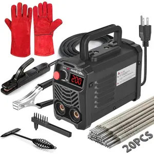 200Amp 20PCS Rods Stick Welder, Super MINI Portable Welding Machine, IGBT Inverter Welder Machine 110V with Hot Start Arc Force Anti-Stick, for 1/16"-1/8" Rod ARC Welder, 2 Chip Hammers (Black)