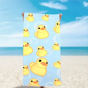 Light Blue Bubble Duck Beach Towel, Fun, Versatile, Skin-Friendly, Absorbent, Quick-Dry, Perfect for Beach, Pool, Summer Outdoors, Home Use