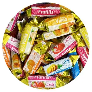 Vienna Filled Candy, 1 Pound Candy (Approx. 75 pcs.), Fruit Filled Hard Candy, Fruit Filled Candy, Fruit Filled Hard Candy Individually Wrapped