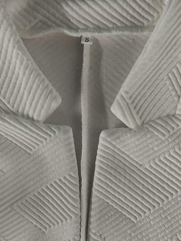 Women's Autumn Pure Color Mid-Length Loose-Fit Office Jacket, Casual Commuter Blazer with Double Buttons, Stylish Lapel Coat