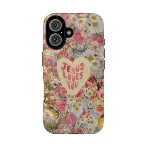 Jesus Loves You Phone Case, Christian Coquette Aesthetic Phone Case for iPhone 17 16 15 14 13 12 11 XS XR