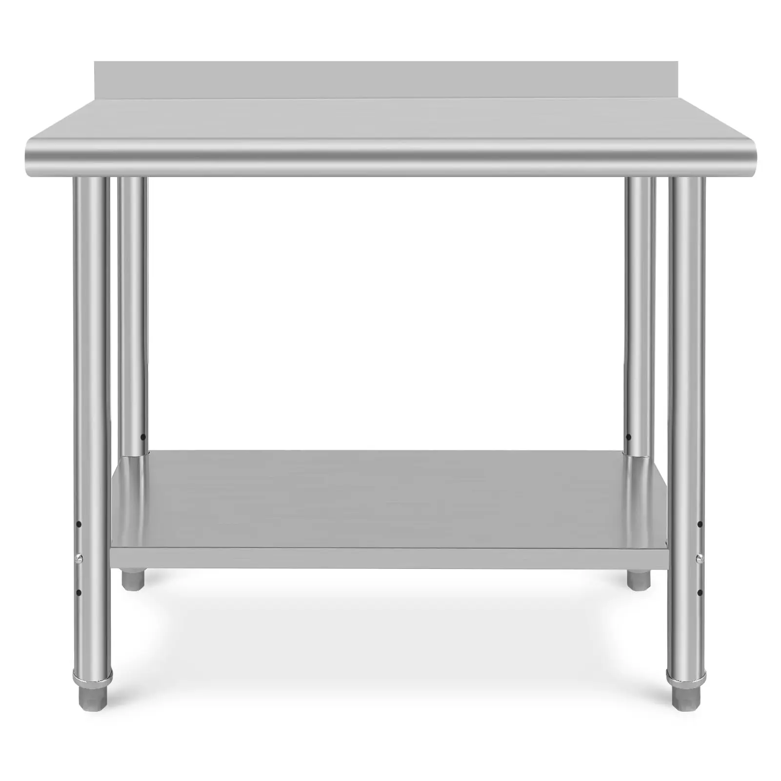 GARVEE 48x24 Inch NSF Certified Stainless Steel Commercial Prep Table with Adjustable Undershelf, Backsplash, and Locking Wheels for Restaurant, Food Truck, Home, and Hotel Use – Heavy-Duty Kitchen Workstation