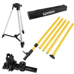 GJANSH 11.81 FT./3.6M Professional Laser Level Pole with Tripod and 1/4-Inch by 20-Inch Laser Mount for Rotary and Line Lasers, Adjustable Telescoping Laser Pole with 5/8"-11 Threaded Adapter-FLP370C SnapFixMate fathersdaygift
