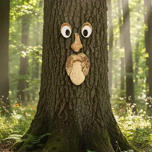 Creative Tree Face Garden Decoration Hanging Ornament, Funny Trees Decorative Pendant for Trees & Wooden Posts, Unique Outdoor Gardening Accessory, Garden Accessories