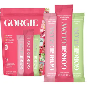 Glow Variety 15 Sticks, Electrolyte Powder Healthy Drink Mix, w/Hyaluronic Acid, Aquamin, Vitamin C D, Probiotics, No Sugar, Antioxidants for Hydration, Skin Care, and Gut Balance