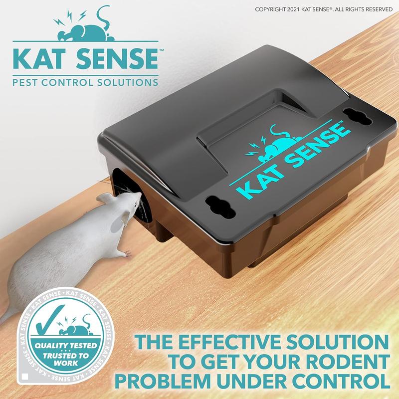 Rat Bait Station Traps, Reusable Humane Rodent Box Against Mice Chipmunks Squirrels That Work, Smart Tamper Proof Cage House to Secure Bait Block and Pellets, Mouse Bait Station Outdoor