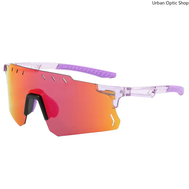 XUH Unisex Polarized Sports Sunglasses - Men's Polarized Sunglasses, UV400 Ventilated Mirrored Lenses, Lightweight Wrap-Around Frames for Cycling, Driving, Men's Sunglasses Polarized